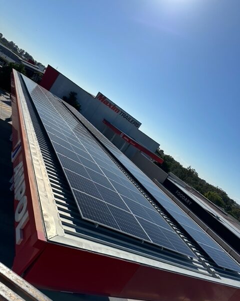 Commercial solar panel installation on a business property in Sunshine Coast