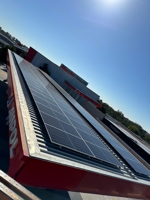 Commercial solar panel installation on a business property in Sunshine Coast